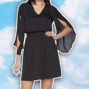 NWT JENNIFER LOPEZ Smocked Waist Tulip Sleeve Mini Dress LBD Career Office Date